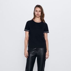 Zara Black Metal Trim Top